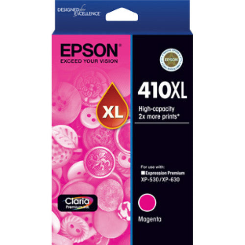 Epson 410XL High Yield Claria Premium Magenta ink cartridge for Expression Premium XP-series printers