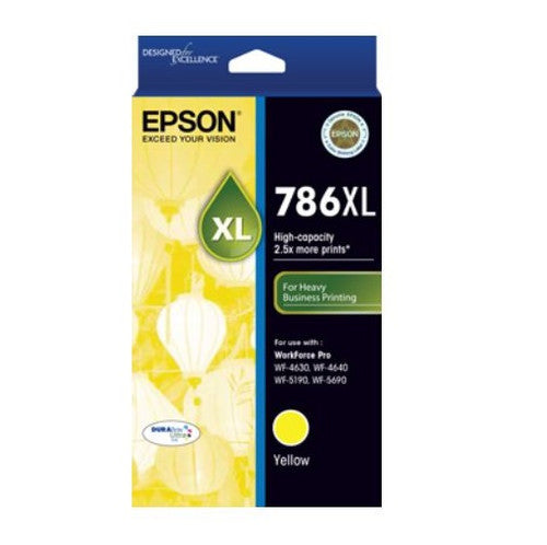 Epson 786XL High Yield DURABrite Ultra Yellow ink cartridge for WorkForce Pro WF-4630 and WF-4640