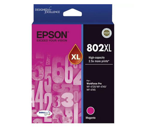 Epson 802XL DURABrite Ultra high yield magenta ink cartridge for WorkForce Pro printers