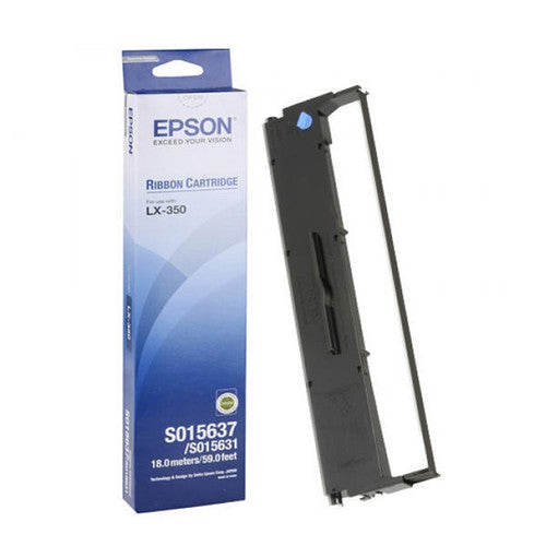Epson S015637 black fabric ribbon cartridge for LX-350 dot matrix printer