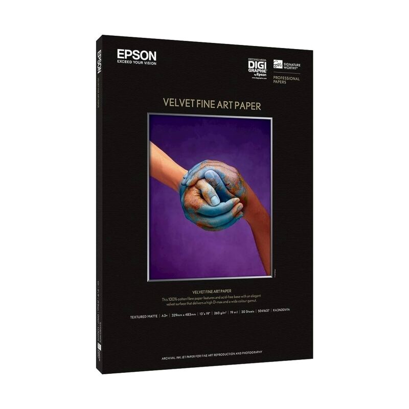 Epson S041637 Velvet Fine Art Paper A3+ 329mm x 483mm 20 Sheets - image 1