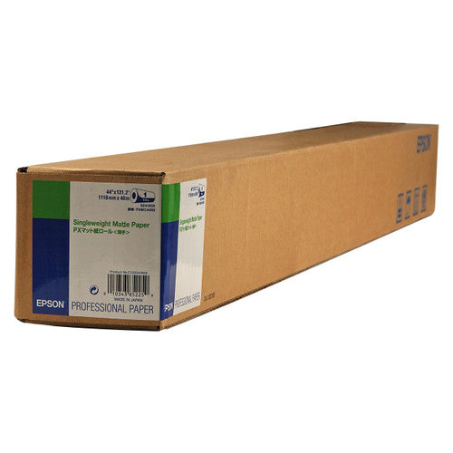 Epson S041855 singleweight matte roll paper 1118mm x 40m for wide-format inkjet printing