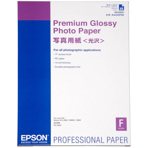 Epson S042091 Premium Gloss Photo Paper A2 255gsm pack of 25 sheets