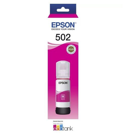 Epson T502 EcoTank Magenta ink refill bottle for ET-4750, ET-3700, ET-2750 and ET-2700 printers