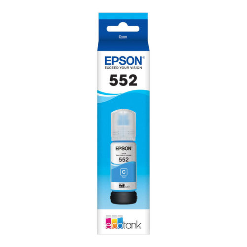 Epson T552 Claria EcoTank Cyan Ink bottle for ET-8500 and ET-8550 printers