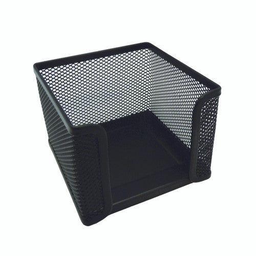 Esselte 47553 Memo Cube Holder Metal Mesh Black - open-sided steel mesh desktop holder, 100 x 105 x 80mm, suits standard 75x75mm memo cubes