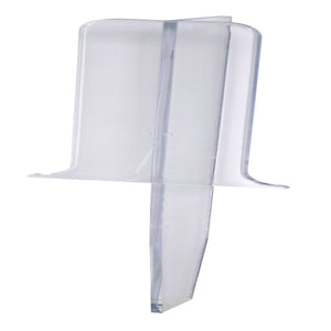 Esselte 43819 clear moulded DL divider for the brochure wall system, a flat vertical blade with a curved top section and side lugs
