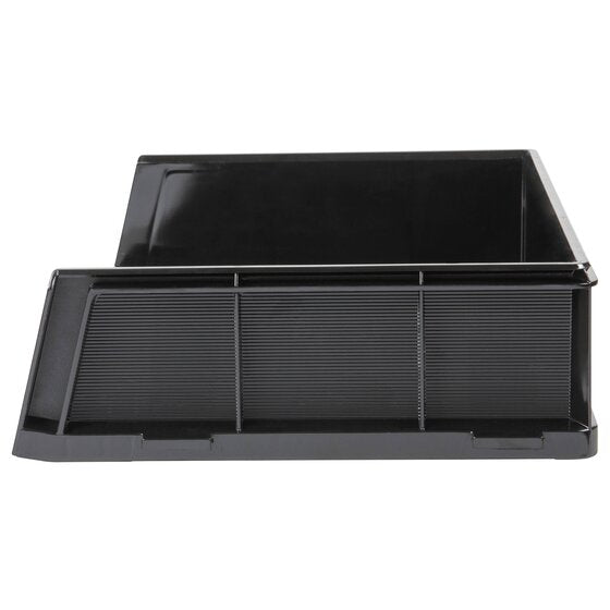 Two black Celestial A3 trays stacked one above the other to form shelves