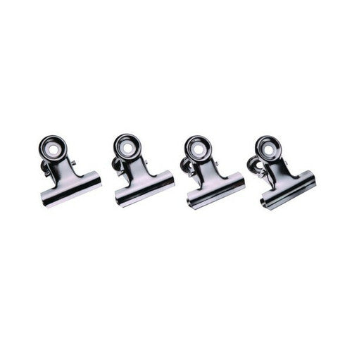 Esselte 75mm silver chrome bulldog clips, box of 36, with labelling crevice and hook hole