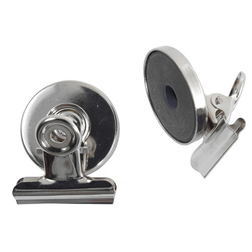Esselte chrome 32mm magnetic clips shown as a pack of 2, box of 12 packs