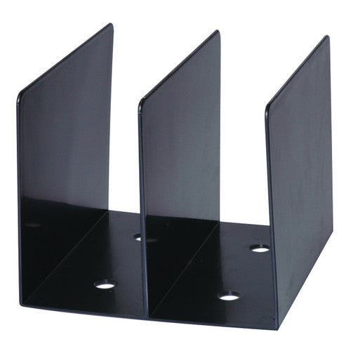 Esselte SWS Book Rack in black with two compartments for upright storage of books and folders