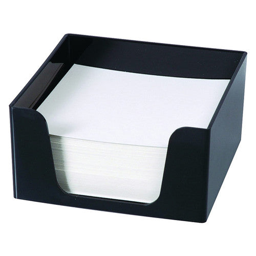 Close-up of blank pre-cut 95x95mm memo cube sheets from the Esselte SWS refill pack