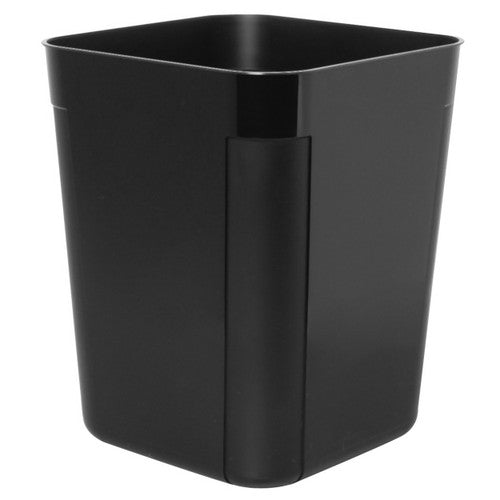 Esselte SWS 30-litre black square polypropylene waste bin shown from the front against a white background