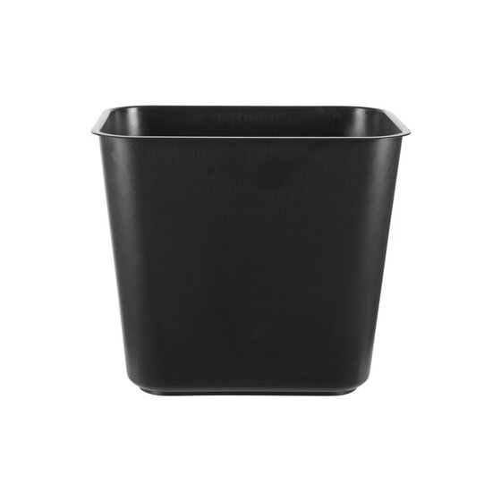 Black Esselte SWS 15 litre plastic waste bin, rectangular with a rolled top lip and tapered sides
