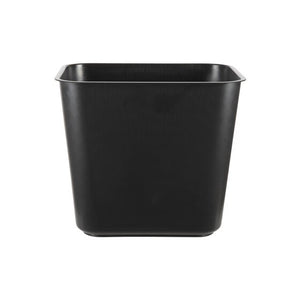 Black Esselte SWS 15 litre plastic waste bin, rectangular with a rolled top lip and tapered sides
