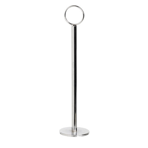 Esselte 31715 steel table number holder standing upright showing split-ring top and 5cm base on white background