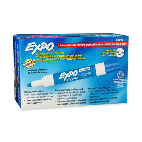 Expo Whiteboard Marker Blue Bullet Tip Box of 12 - image 1