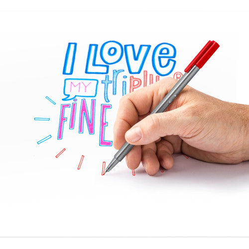 Staedtler 334-S BK3 Triplus Fineliner Card of 3 Assorted Colours Pack 10