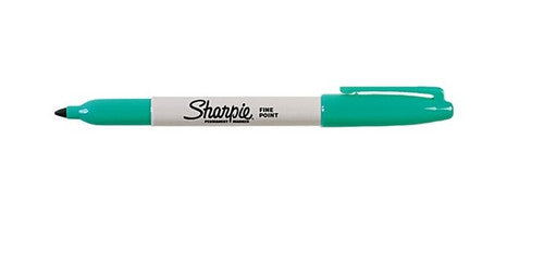 Sharpie Permanent Marker Fine Point Aqua Pack of 12