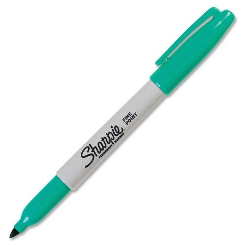 Sharpie Permanent Marker Fine Point Aqua Pack of 12