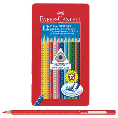 Faber Castell Colour Grip Pencils 12 Permanent Assorted Colours