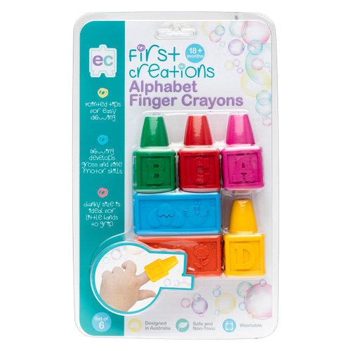 Educational Colours First Creations Easi-Grip Alphabet Finger Crayons Set of 6