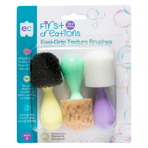 Educational Colours First Creations Easi-Grip Texture Brushes Set of 3