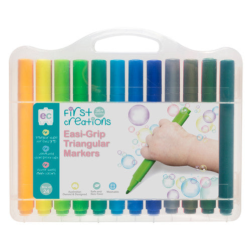 Educational Colours First Creations Easi-Grip Triangular Markers Box of 24