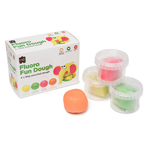 Educational Colours Fluoro Fun Dough Set of 4