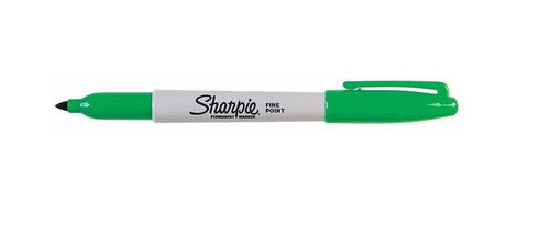 Sharpie Permanent Marker Fine Point Green Pack of 12