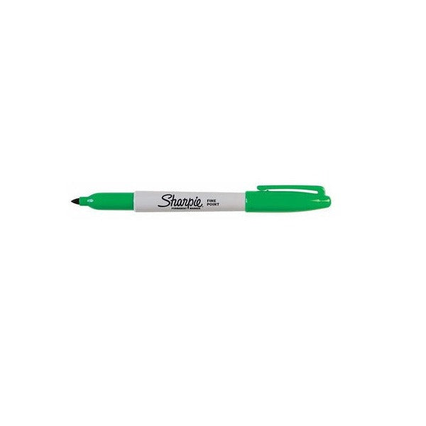 Sharpie Permanent Marker Fine Point Green Pack of 12