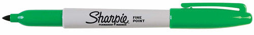 Sharpie Permanent Marker Fine Point Green Box of 12