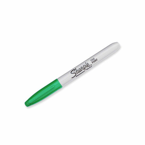 Sharpie Permanent Marker Fine Point Green Pack of 12