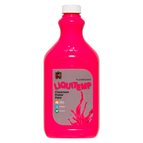Educational Colours Fluorescent Liquitemp Classroom Poster Paint 2L Pink