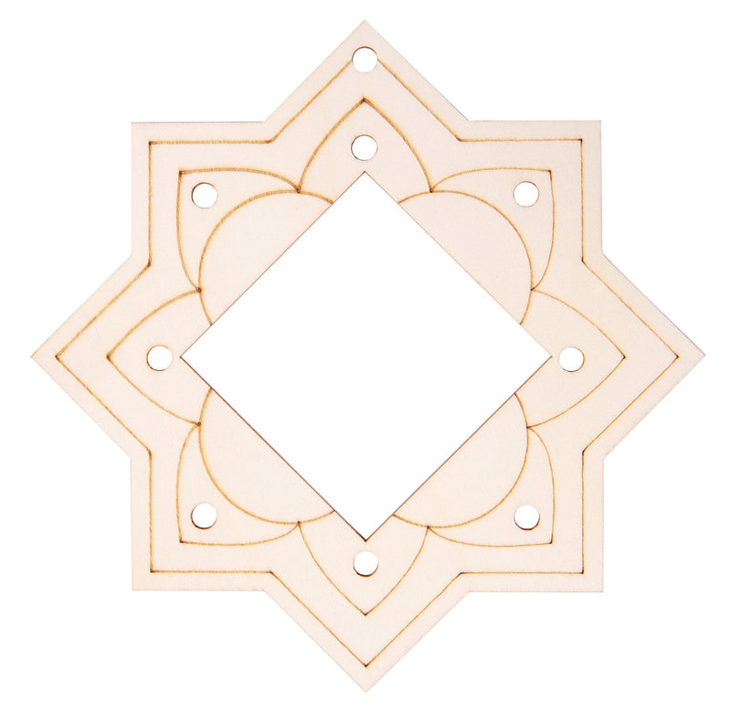 Zart Wooden Window Frames Pack of 24 16 x 16cm 3mm Plywood 4 Printed Designs-5