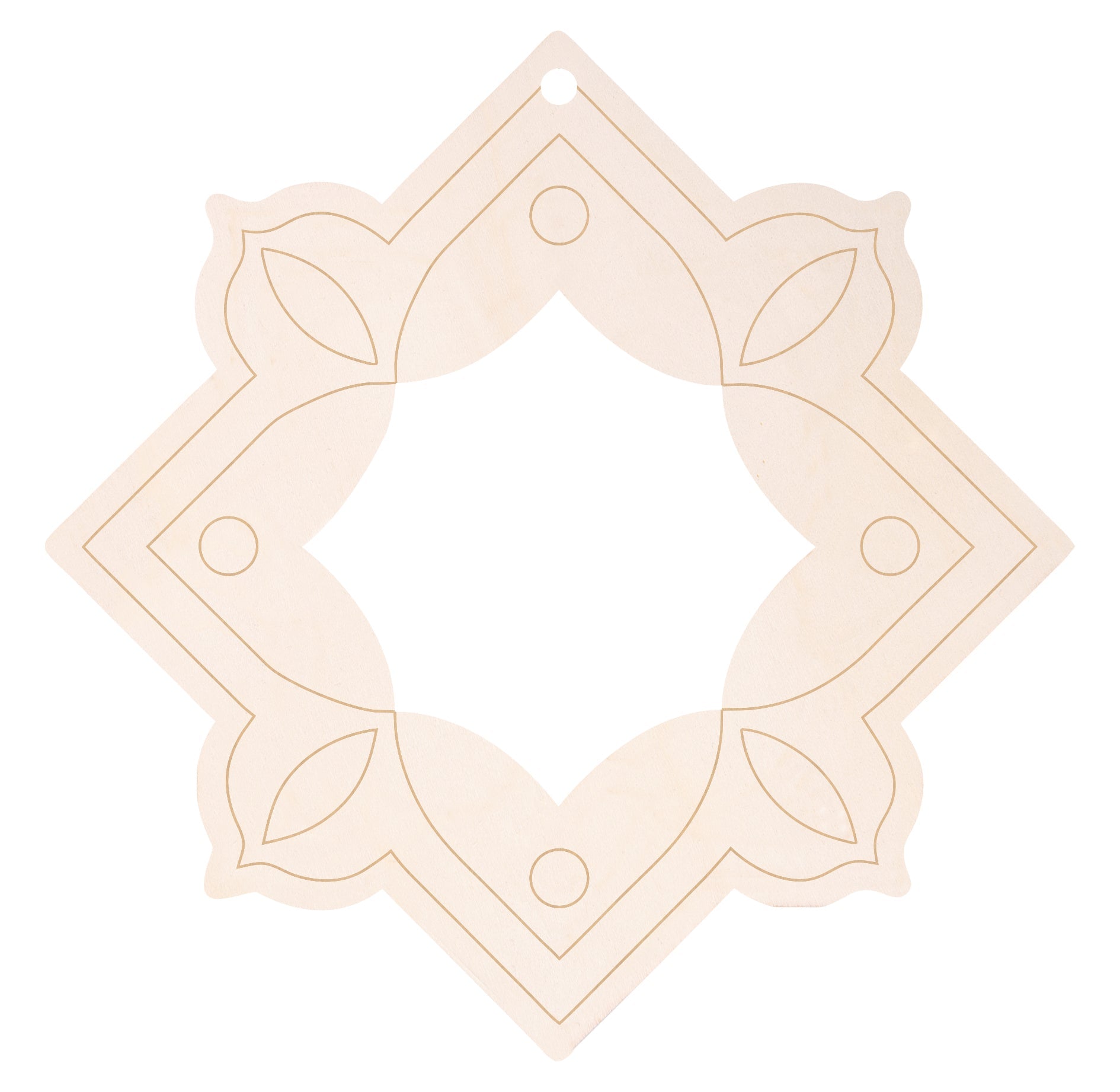 Zart Wooden Window Frames Pack of 24 16 x 16cm 3mm Plywood 4 Printed Designs-2