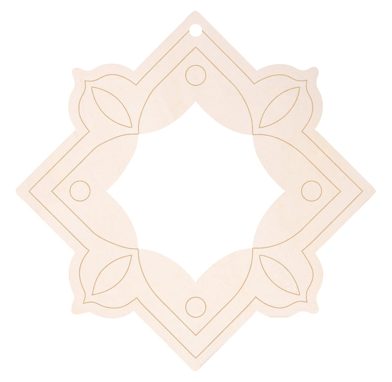 Zart Wooden Window Frames Pack of 24 16 x 16cm 3mm Plywood 4 Printed Designs-2