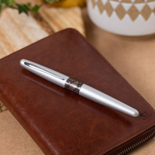 Pilot MR2 Fountain Pen Silver Python Barrel Fine Nib