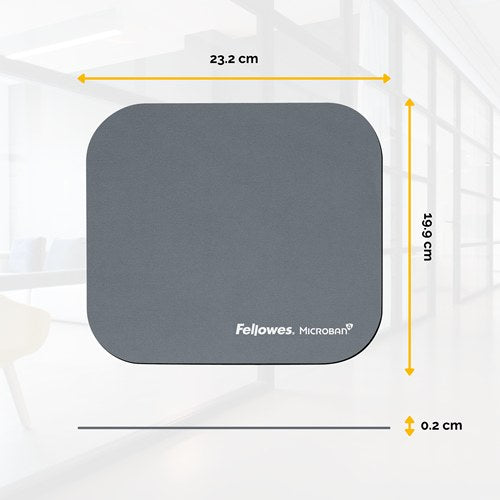 Graphite Fellowes Microban pad with measurement arrows for 23.2 cm, 19.9 cm and 0.2 cm