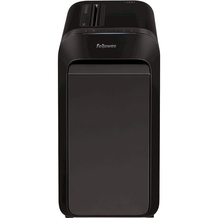 Powershred LX221 straight on from the front, showing the paper entry and controls along the top edge