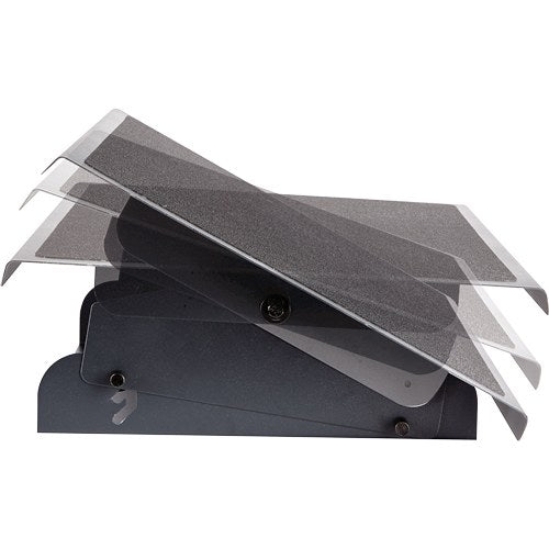 Heavy duty foot support with faded overlays showing the platform tilting through its rocking range