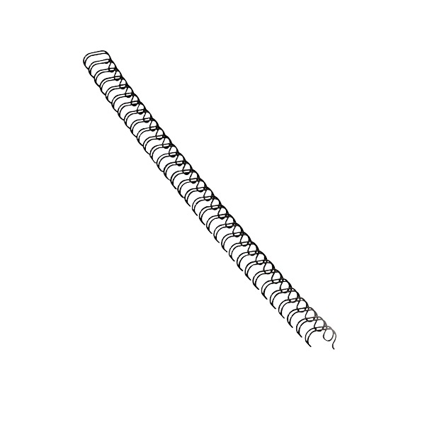 A single black Fellowes 34 loop wire binding comb shown full length on a diagonal against a plain white background