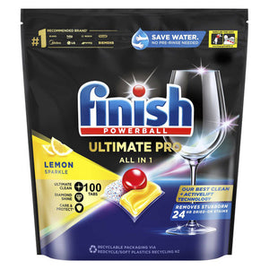 Finish Ultimate Pro All in 1 Lemon Sparkle Dishwasher Tablets 100s x 4 - image 1