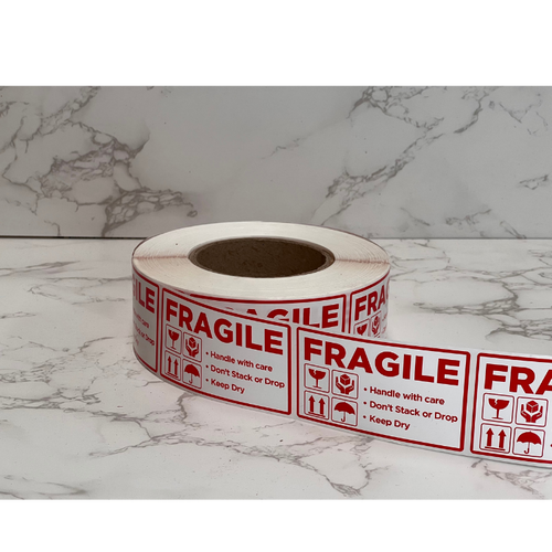 Warehouse and Shipping Labels Fragile 90 x 52mm Roll of 1000