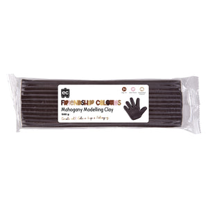 Packaged Educational Colours Friendship Colours Mahogany Modelling Clay 500g shown on a clean white background. The image clearly displays the product colour, branding, non toxic formulation and suitability for educational modelling and sculpting activities.