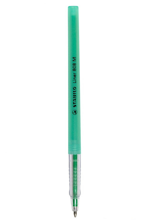 Stabilo Liner 808 Ballpoint Pen Medium 0.45mm Green Box of 10