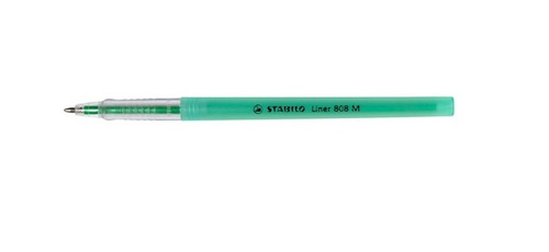 Stabilo Liner 808 Ballpoint Pen Medium 0.45mm Green Box of 10