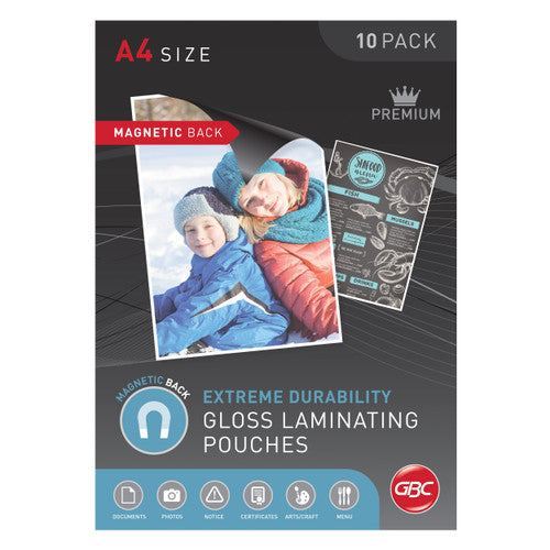 GBC Laminating Pouches A4 175 Micron Magnetic Pack of 10 - image 1