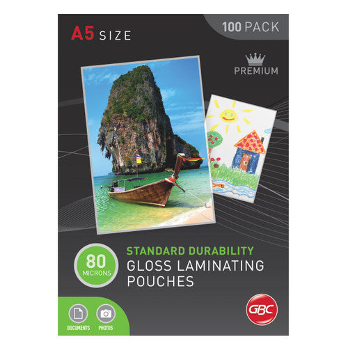 GBC Laminating Pouches A5 80 Micron Pack 100 - image 1