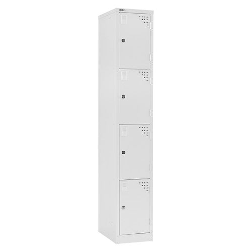 Rapidline Go 4 Door Steel Locker 305 x 455 x 1830mm White